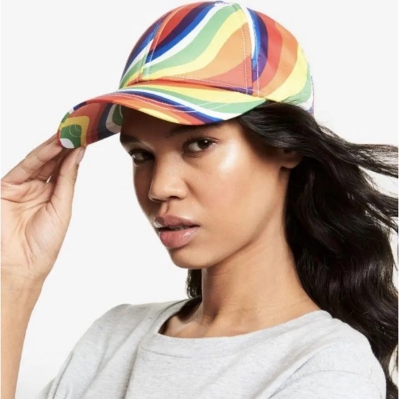 Michael Kors Rainbow Wave Pride Cotton Baseball Cap - Picture 1 of 4